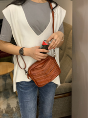 Brown Women's Small Side Bag Satchel Vintage Green Shoulder Bag Square Crossbody Bag for Ladies