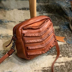 Brown Women's Small Side Bag Satchel Vintage Green Shoulder Bag Square Crossbody Bag for Ladies