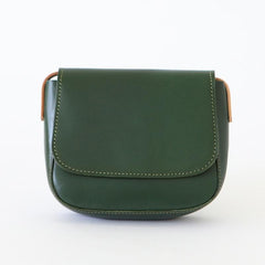 Fashion Women's Small Green Flap Saddle Shoulder Bag Side Bag Crossbody Bag Purse