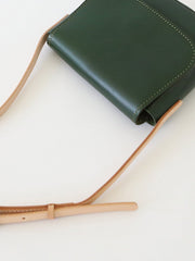 Fashion Women's Small Green Flap Saddle Shoulder Bag Side Bag Crossbody Bag Purse