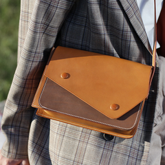 Fashion Leather Brown Women's Small Leather Shoulder Bag Satchel Bag Square Crossbody Bag