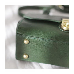 Fashion Green Leather Women's Top Handle Handbag Structured Green Small Satchel Shoulder Bag Purse