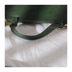 Fashion Green Leather Women's Top Handle Handbag Structured Green Small Satchel Shoulder Bag Purse