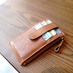 Womens Black Coffee Leather Card Holders Wallet Vertical Slim Billfold Wallet Card Holders for Ladies
