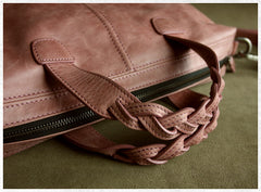 Womens Red Leather Work Handbag Purse Unique Leather Work Shoulder Purse for Ladies