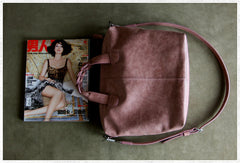 Womens Red Leather Work Handbag Purse Unique Leather Work Shoulder Purse for Ladies