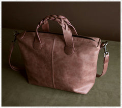 Womens Red Leather Work Handbag Purse Unique Leather Work Shoulder Purse for Ladies