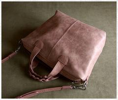 Womens Red Leather Work Handbag Purse Unique Leather Work Shoulder Purse for Ladies