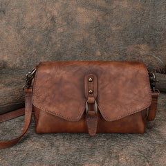 Womens Brown Leather Vintage Handmade Shoulder Bag Best Crossbody Purses for Ladies