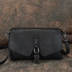 Womens Black Leather Vintage Handmade Shoulder Bag Best Crossbody Purses for Ladies