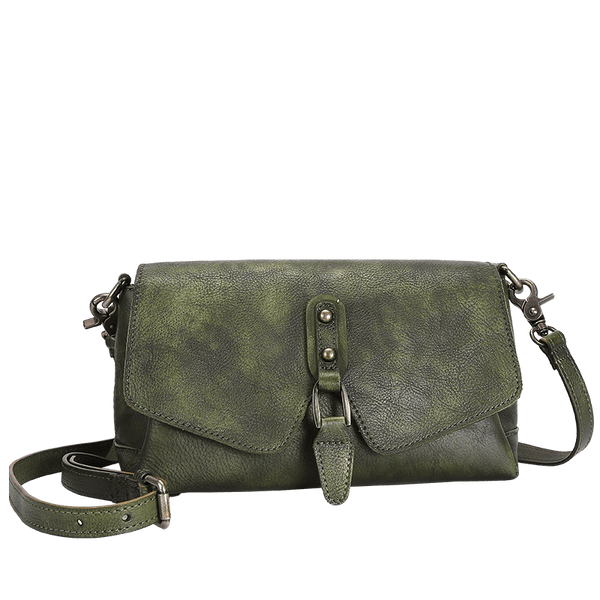 Womens Brown Leather Vintage Handmade Shoulder Bag - Card Slots Detail
