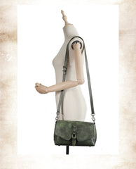 Womens Green Leather Vintage Handmade Shoulder Bag Best Crossbody Purses for Ladies