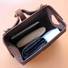 Womens Red Leather Doctor Handbag Purses Vintage Doctor Crossbody Purses for Women