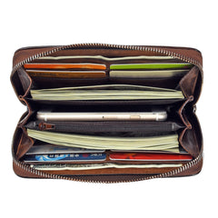 Womens Flowers Leather Zip Around Wallet Wristlet Wallet Floral Ladies Zipper Clutch Wallet for Women