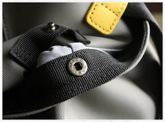 Womens Gray Nylon Shoulder Handbag Purse Unique Nylon Gem Shoulder Purse for Ladies