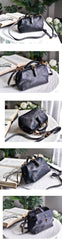 Womens Black Leather Doctor Handbag Purses Vintage Black Doctor Side Purses for Women