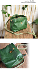 Womens Tan Leather Doctor Handbag Purses Vintage Green Doctor Side Purses for Women