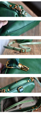 Womens Tan Leather Doctor Handbag Purses Vintage Green Doctor Side Purses for Women