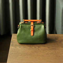 Womens Tan Leather Doctor Handbag Purses Vintage Small Doctor Crossbody Purse for Women