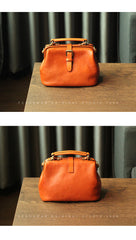 Womens Tan Leather Doctor Handbag Purses Vintage Small Doctor Crossbody Purse for Women