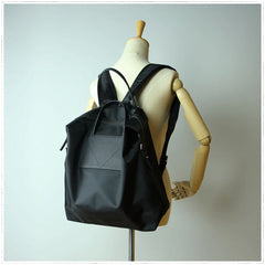 Womens Black Nylon Backpack Purse Best Satchel Backpack Nylon Leather School Rucksack for Ladies