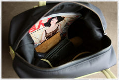 Womens Black Nylon Backpack Purse Best Satchel Backpack Nylon Leather School Rucksack for Ladies