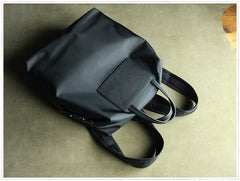 Womens Black Nylon Backpack Purse Best Satchel Backpack Nylon Leather School Rucksack for Ladies
