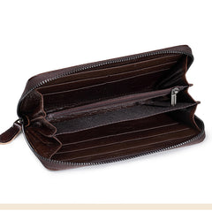 Womens Hummingbird Coffee Leather Wristlet Wallet Floral Ladies Zipper Clutch Wallet Zip Around Wallet for Women