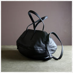 Womens Leather Barrel Shoulder Purse Womens Black Bucket Leather Handbag Shoulder Bag for Ladies