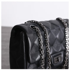 Womens Leather Diamond Mini Shoulder Purse Womens Black Diamond Chain Shoulder Purse Chain Purse for Ladies