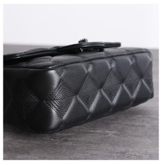Womens Leather Diamond Mini Shoulder Purse Womens Black Diamond Chain Shoulder Purse Chain Purse for Ladies