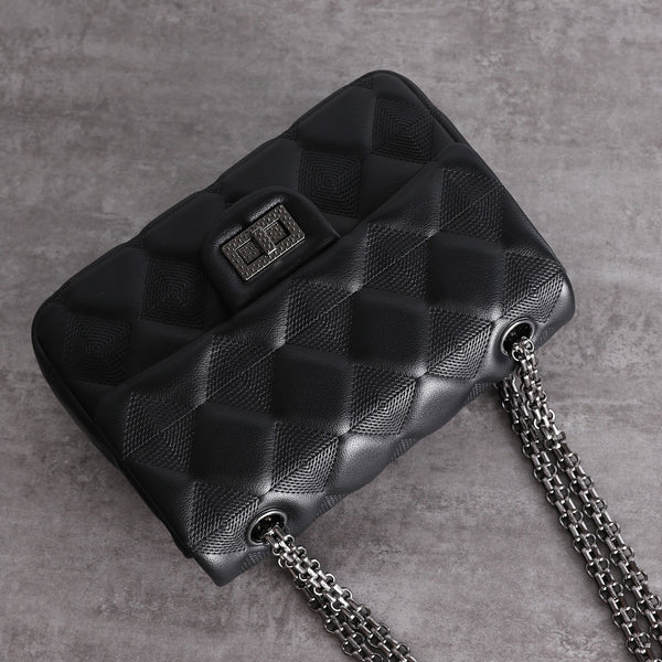 Womens Leather Diamond Mini Shoulder Purse Womens Black Diamond Chain Shoulder P NB02381147