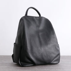 Womens Leather&Nylon Backpack Black Travel Backpack Purse Black Classic School Rucksack for Ladies