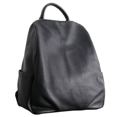 Womens Leather&Nylon Backpack Black Travel Backpack Purse Black Classic School Rucksack for Ladies