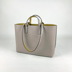 Womens Gray Leather Shoulder Tote Bags Best Tote Handbag Shopper Bags Purse for Ladies