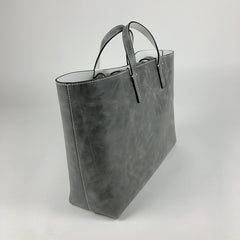 Womens Gray Leather Shoulder Tote Bags Best Tote Handbag Shopper Bags Purse for Ladies