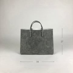 Womens Gray Leather Shoulder Tote Bags Best Tote Handbag Shopper Bags Purse for Ladies