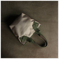 Womens Light Gray Nylon Shoulder Tote Bags Best Light Gray Nylon Tote Handbag Shopper Bags Purse for Ladies