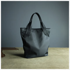 Womens Dark Gray Nylon Shoulder Tote Bags Best Dark Gray Nylon Tote Handbag Shopper Bags Purse for Ladies