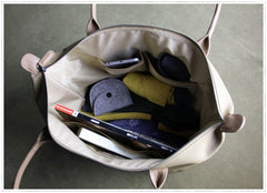 Womens Light Gray Nylon Shoulder Tote Small Light Gray&Yellow Nylon Handbag Purse for Ladies