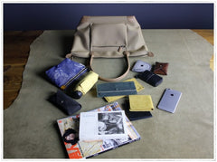 Womens Khaki Nylon Shoulder Tote Large Khaki Nylon Handbag Purse for Ladies