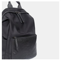 Womens Nylon Backpack Black Travel Backpack Purse Nylon Black School Rucksack for Ladies