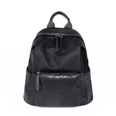 Womens Nylon Backpack Black Travel Backpack Purse Nylon Black School Rucksack for Ladies