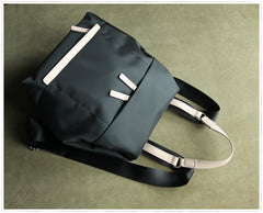 Womens Black Nylon Backpack Best Satchel Backpack Purse Nylon School Rucksack for Ladies