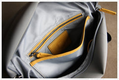 Womens Nylon Backpack Gray Best Satchel Backpack Purse Nylon School Rucksack for Ladies