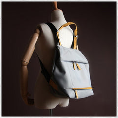 Womens Nylon Backpack Gray Best Satchel Backpack Purse Nylon School Rucksack for Ladies