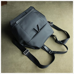 Womens Nylon Backpack Best Satchel Backpack Purse Nylon Gray School Rucksack for Ladies