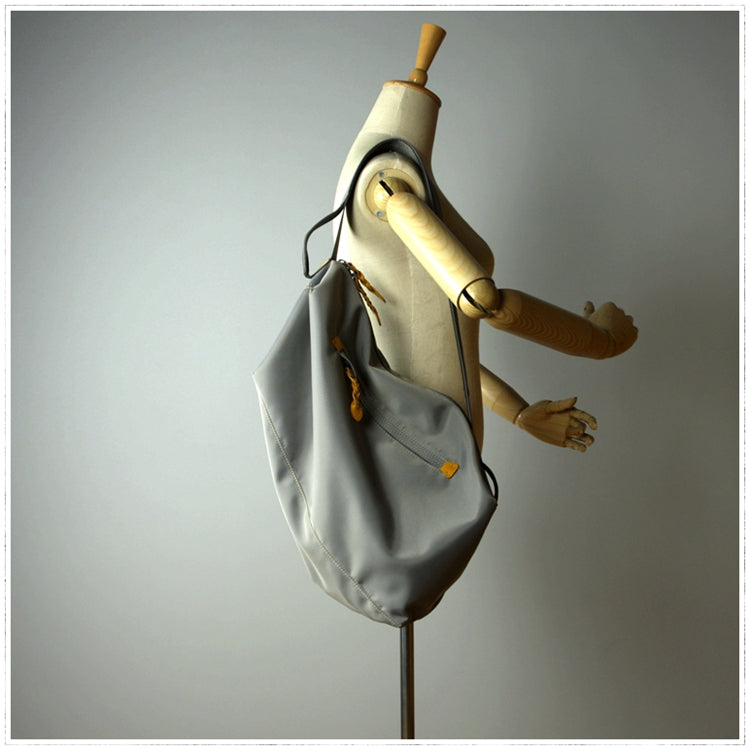 Womens Nylon Gray Large Sling Bag Shoulder Sports Gym Bag Nylon Overnight Crossbody Bag for Ladies