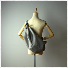 Womens Nylon Gray Large Sling Bag Shoulder Sports Gym Bag Nylon Overnight Crossbody Bag for Ladies