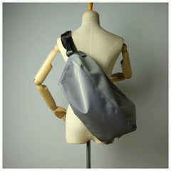 Womens Nylon Gray Large Sling Bag Shoulder Sports Gym Bag Nylon Overnight Crossbody Bag for Ladies